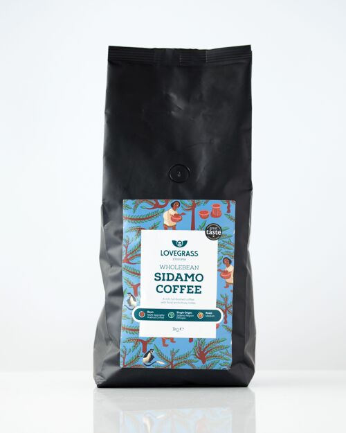 Single Origin, Grade 1, Roasted Sidamo Coffee Beans 1kg