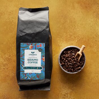 Origine unique, grade 1, grains de café Sidamo torréfiés 1 kg 3