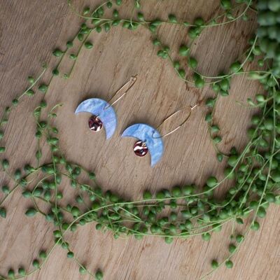 Hoop earrings - SULI - Pearly blue