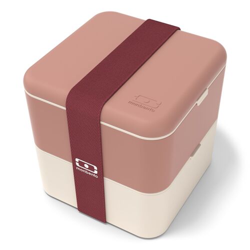 MB Square - Rose Moka - Lunch box 2 compartiments - Made in France - 1,7L