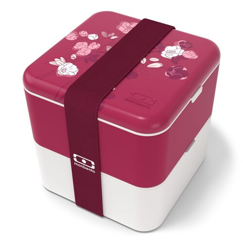 MB Square - Graphic Magnolia - Lunch box 2 compartiments - Made in France - 1,7L