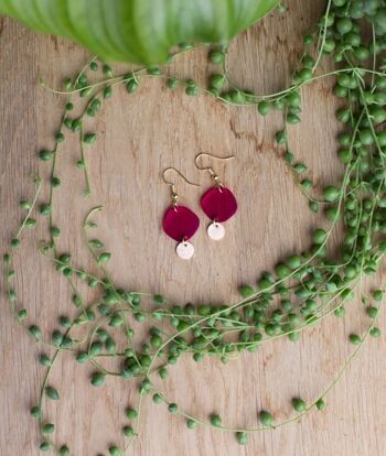 Boucles d'oreilles - BENJI - Fushia translucide