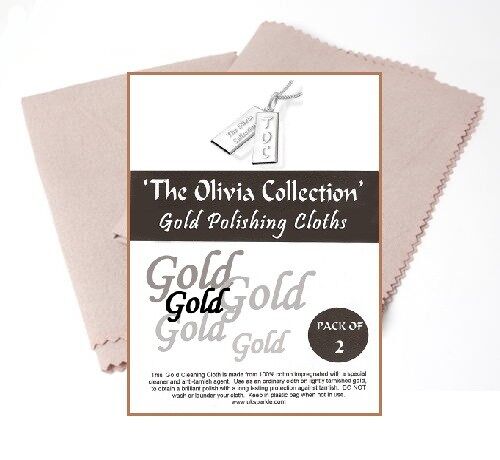 The Olivia Collection Gold Jewellery Anti Tarnish Cleaning & Polishing Cloth X 2, 220mm x 315mm