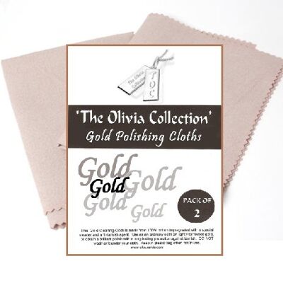 Chiffon de nettoyage et de polissage anti-ternissement The Olivia Collection Gold Jewellery X 2, 220 mm x 315 mm