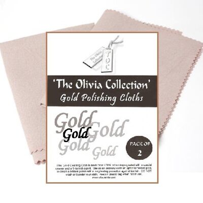 The Olivia Collection Panno per la pulizia e la lucidatura anti-appannamento per gioielli in oro X 2, 220 mm x 315 mm