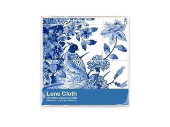 Chiffon pour lentilles, 15 x 15 cm, bleu de Delft, Oiseaux 1