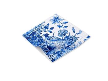 Chiffon pour lentilles, 15 x 15 cm, bleu de Delft, Oiseaux 3