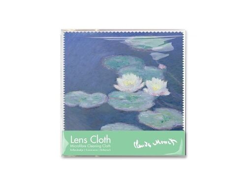 Lens cloth, 15 x 15 cm, Waterlilies in evening light, Monet