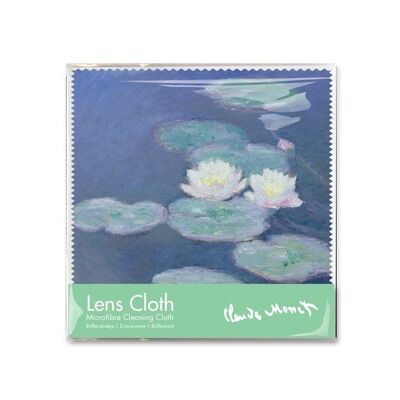 Paño para lentes, 15 x 15 cm, Nenúfares a la luz del atardecer, Monet