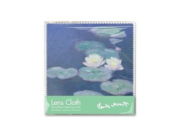 Chiffon à lentilles, 15 x 15 cm, Nymphéas à la lumière du soir, Monet 1