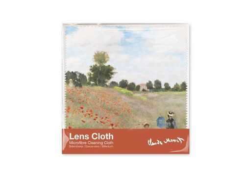 Lens cloth, 15 x 15 cm, Monet, Field with poppies