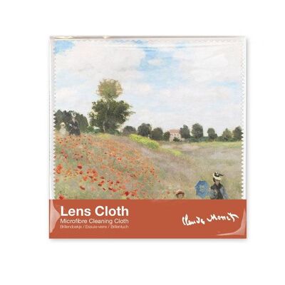 Lens cloth, 15 x 15 cm, Monet, Field with poppies