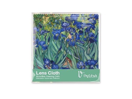 Lens cloth, 15 x 15 cm, Irises, Van Gogh