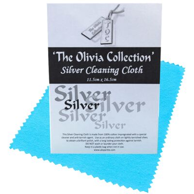 The Olivia Collection Silver Jewellery Anti Tarnish Polishing Cloth X 1, Standard 115mm x 165mm