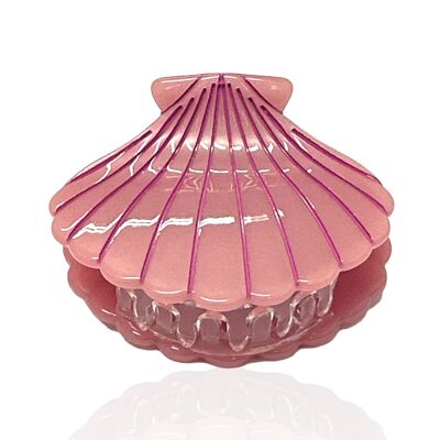 Hair clip shell pink lines