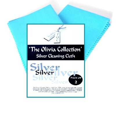 The Olivia Collection Silberschmuck Reinigungs- und Poliertücher x 2, 22 cm x 31,5 cm SC04