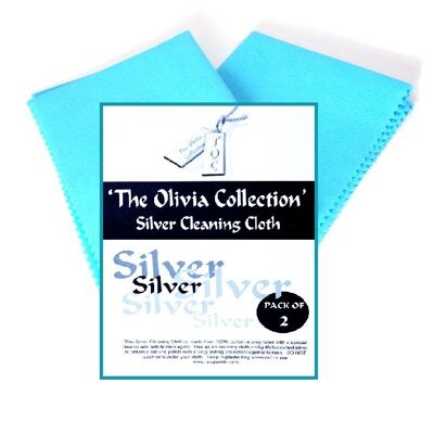 The Olivia Collection Silberschmuck Reinigungs- und Poliertücher x 2, 22 cm x 31,5 cm SC04