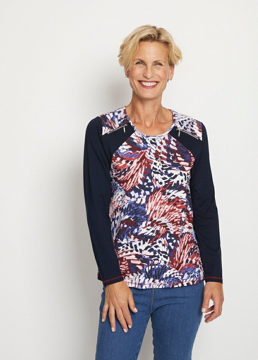 Tee-shirt uni imprimé manches longues