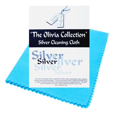 The Olivia Collection Panno per lucidatura anti-appannamento per gioielli in argento singolo GRANDE 220 mm x 315 mm