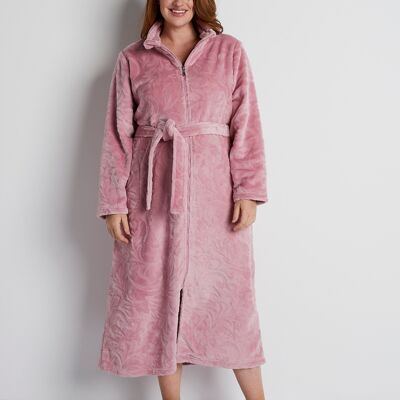Soft relief knit dressing gown
