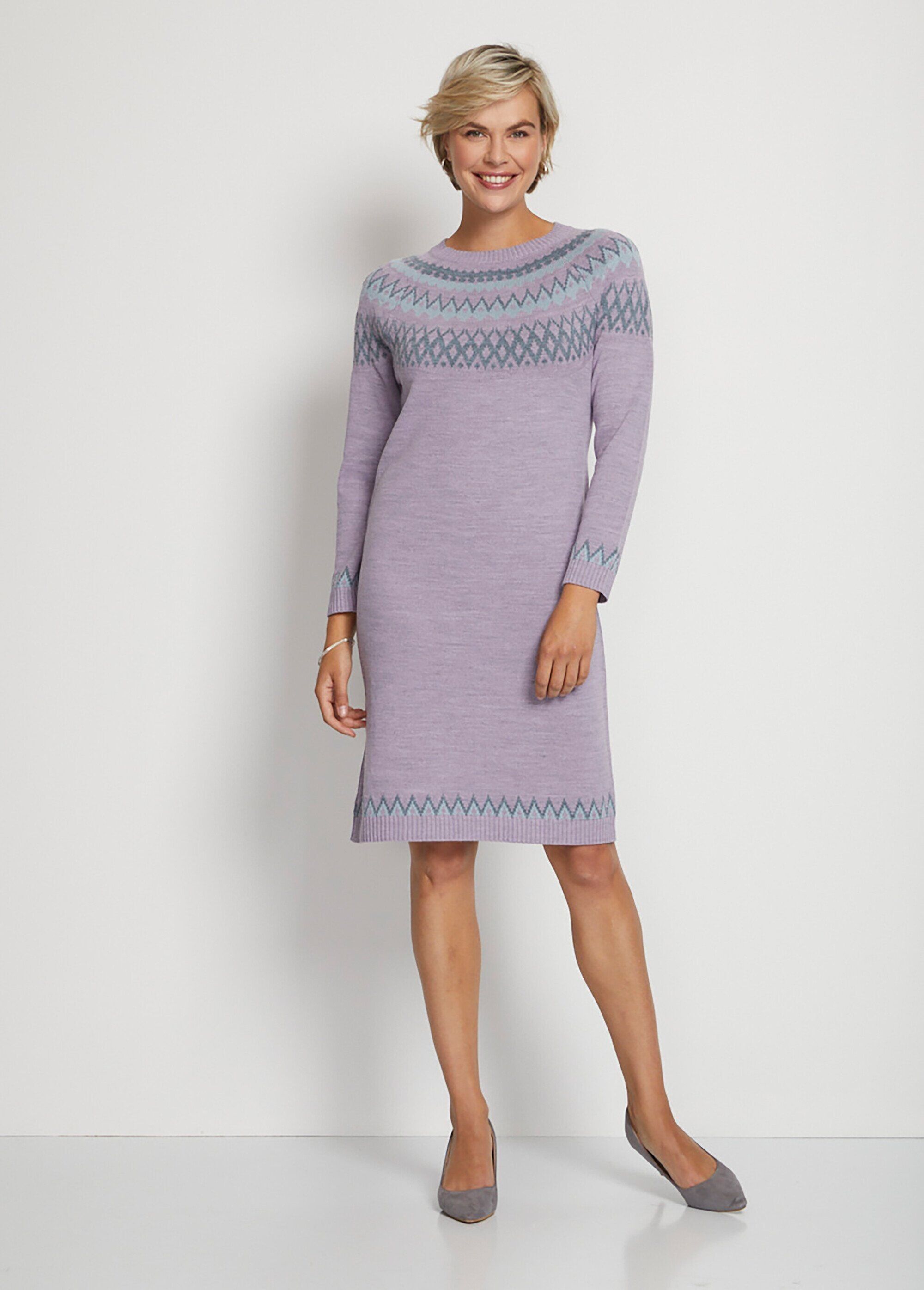 Abito corto in maglia jacquard sole