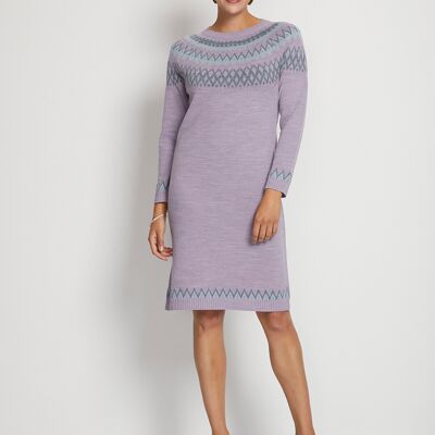 Short sun jacquard sweater dress