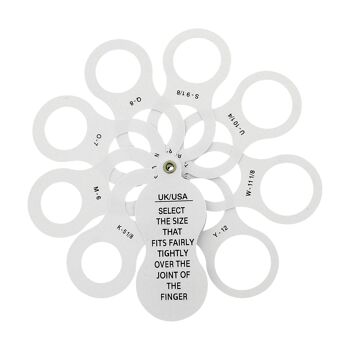 The Olivia Collection Fan Style Plastic Ring Sizer Royaume-Uni, États-Unis et UE - pour hommes et femmes 1
