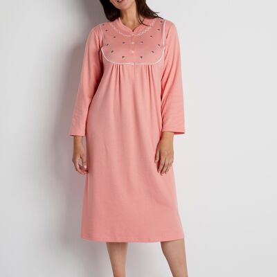 Buttoned interlock nightgown