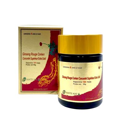 Korean RED GINSENG 50G EXTRA GOLD - Concentrated Extract 6 years old - Saponin Sup 150mg [Ginsenosides Rg1 + Rb1 + Rg3 = 15mg / g]