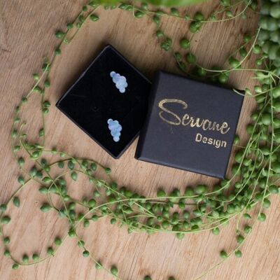 Stud earrings - Cloud - Pearly blue