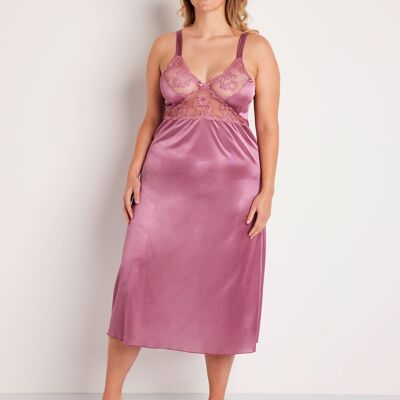 Satin mesh and lace nightie