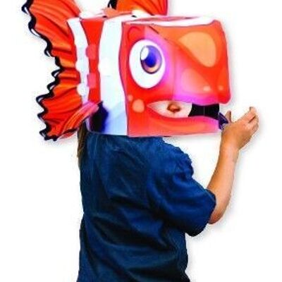 Tarjeta con máscara 3D de pez payaso: haz tu propia máscara para la cabeza