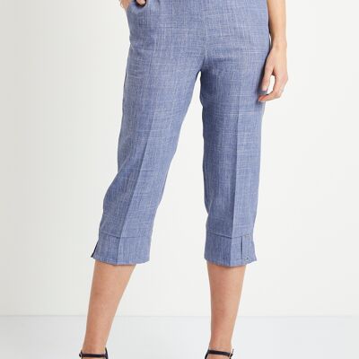 Cropped pants with semi-elasticated waistband