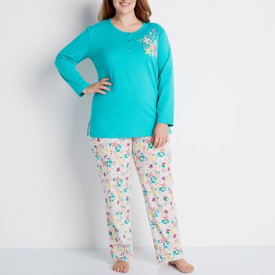 Pijama de algodón flores