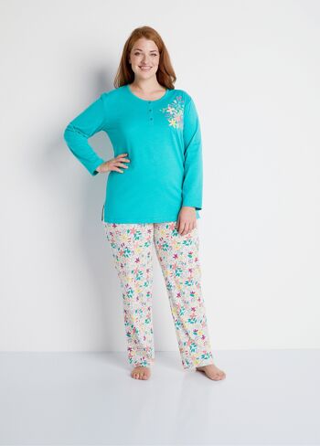 Pyjama fleuri en coton 1