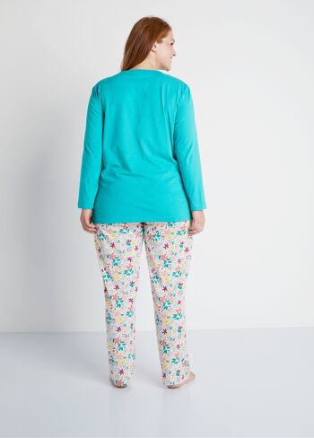 Pyjama fleuri en coton 2