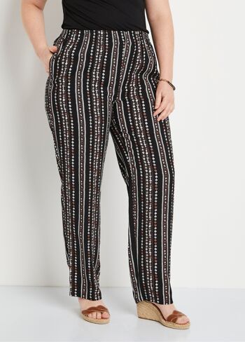 Pantalon imprimé taille élastiquée 1