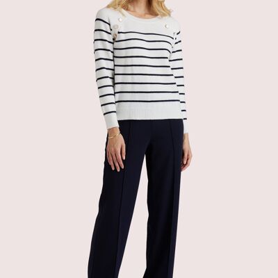 Striped long-sleeved sailor sweater