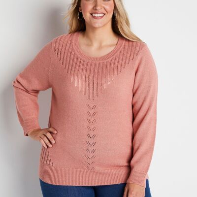 Jersey calado con fibras recicladas y lana