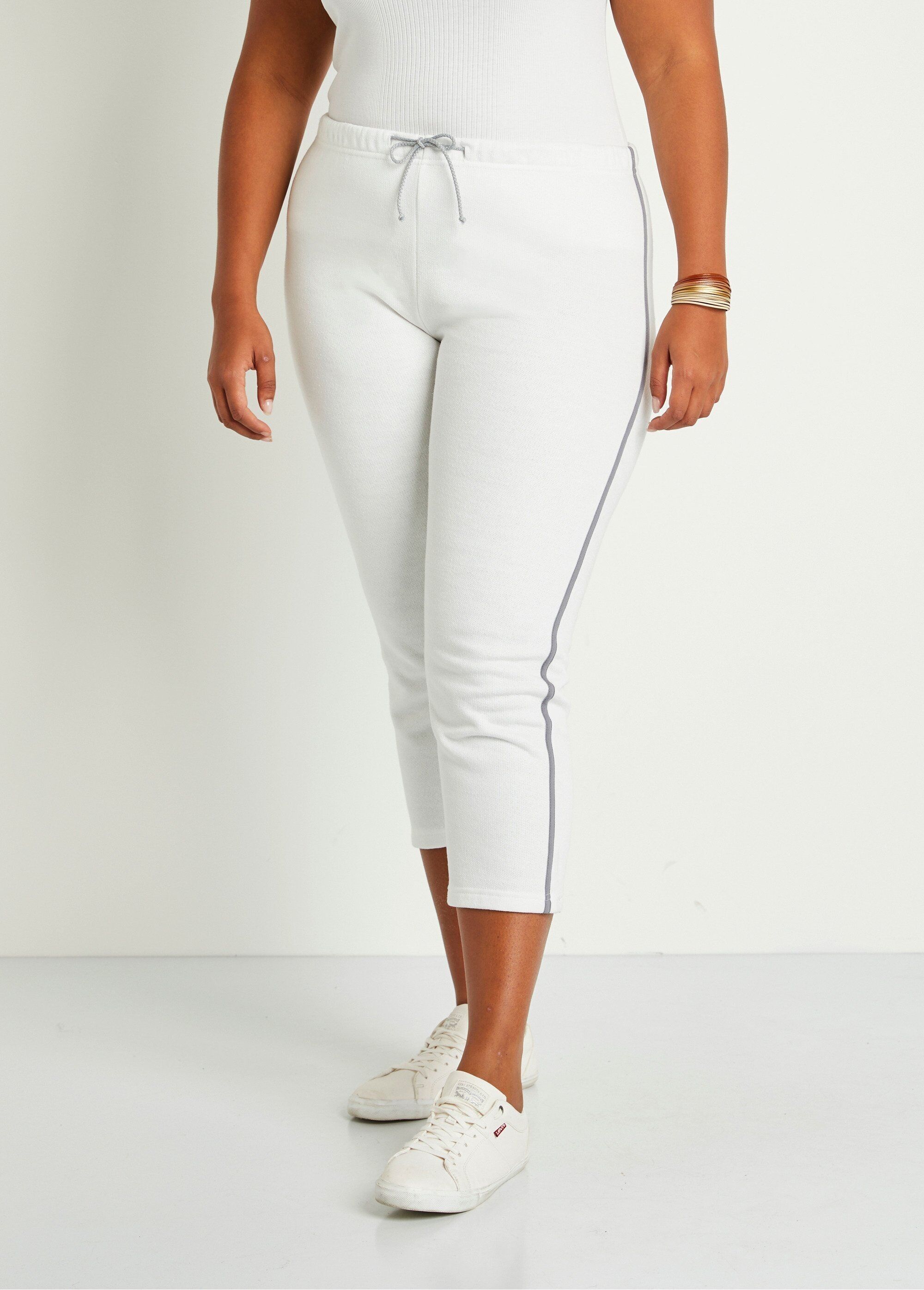 Pantaloni lounge cropped con strisce laterali