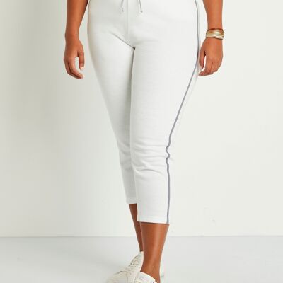 Pantaloni lounge cropped con strisce laterali