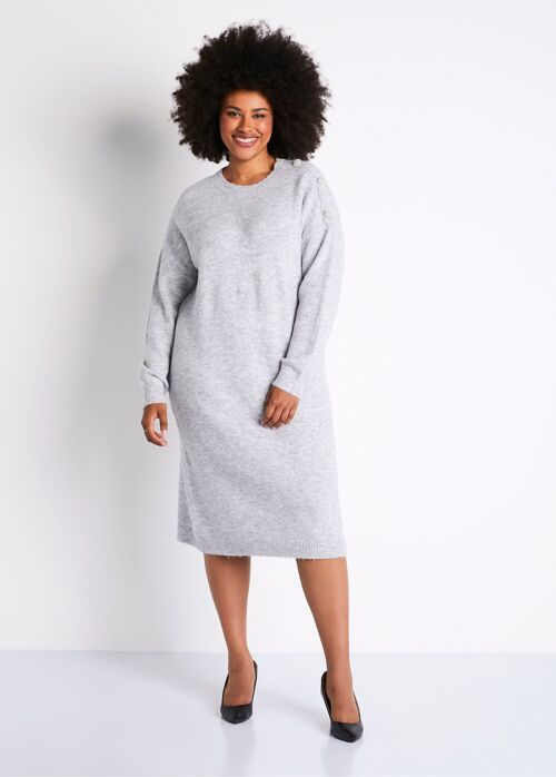 Robe pull courte maille jersey chinée