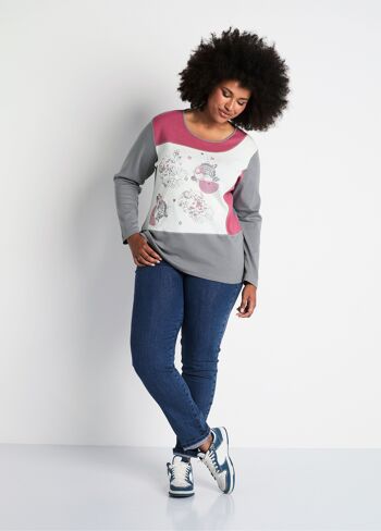 Tee-shirt droit à motifs coton extensible 4