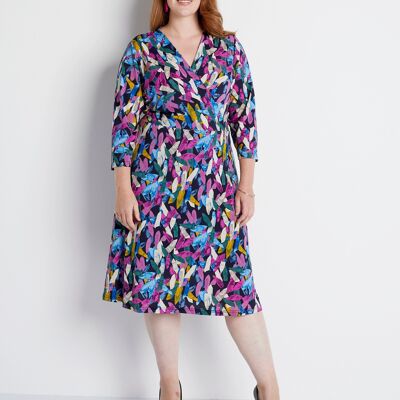 Short printed wrap dress