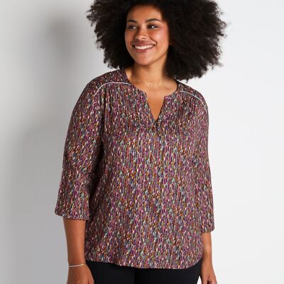 Mid-length loose tunic, plain or printed