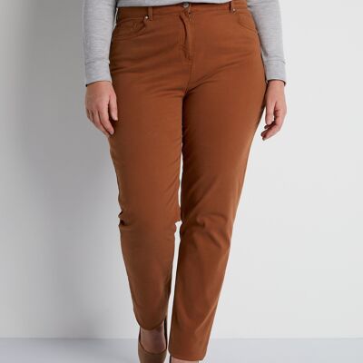Pantalón recto de cinco bolsillos de algodón elástico