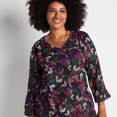 Loose mid-length printed tunic