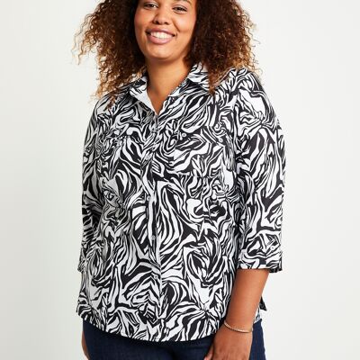 Printed tunic with 3/4 sleeves