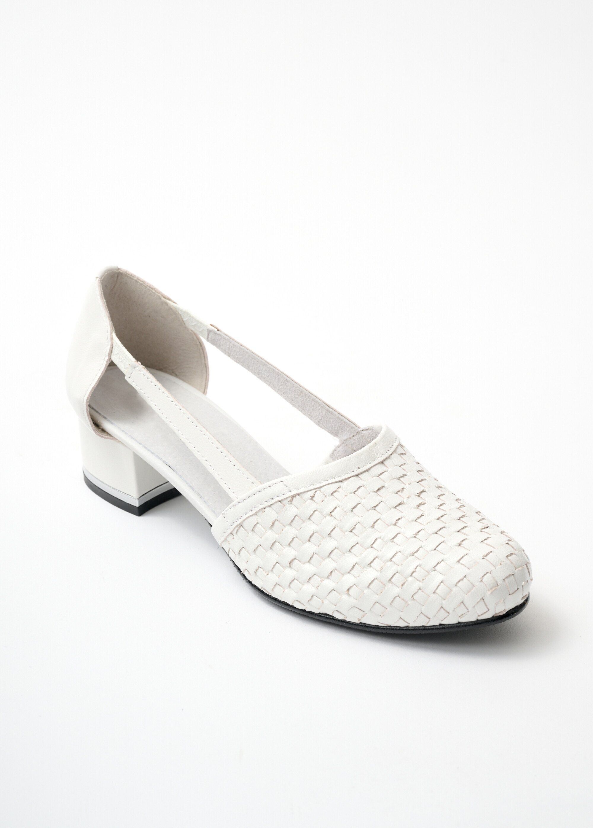 Décolleté con tacco in pelle