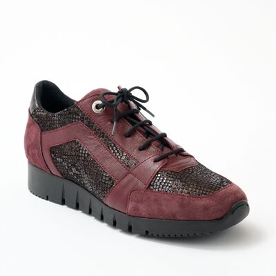 Derby comfort in pelle allacciata e con cerniera